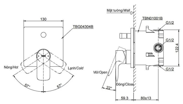 Ảnh Van sen tắm TOTO TBG04304BA 2