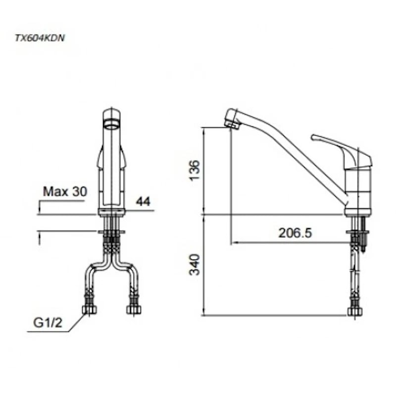 Ảnh Vòi rửa bát TOTO TX604KDN 2