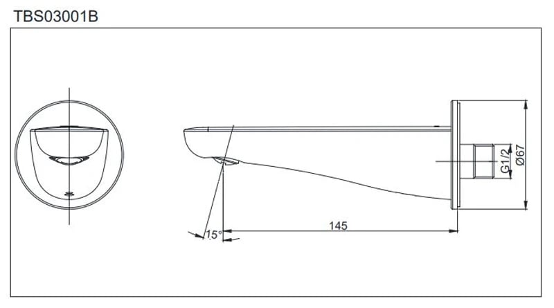 Ảnh Vòi xả bồn LC TOTO TBS03001B 2