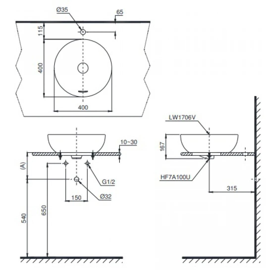 Ảnh Chậu rửa đặt bàn TOTO LT1706 2