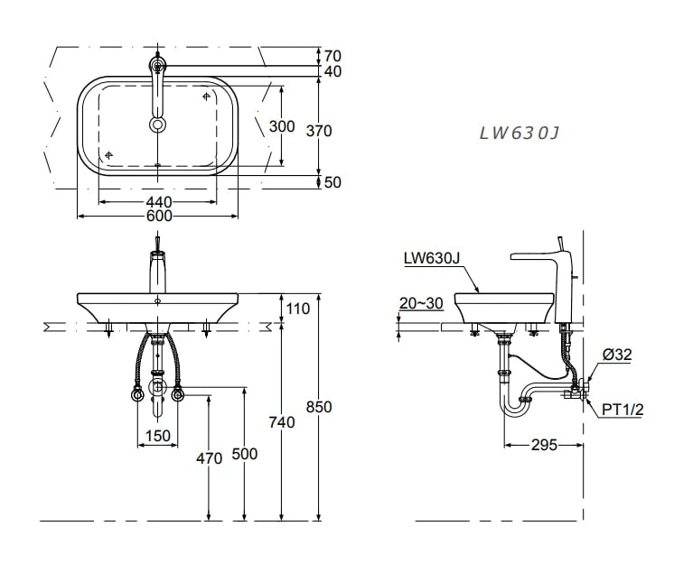 Ảnh Chậu rửa đặt bàn TOTO LW630JW/F 2