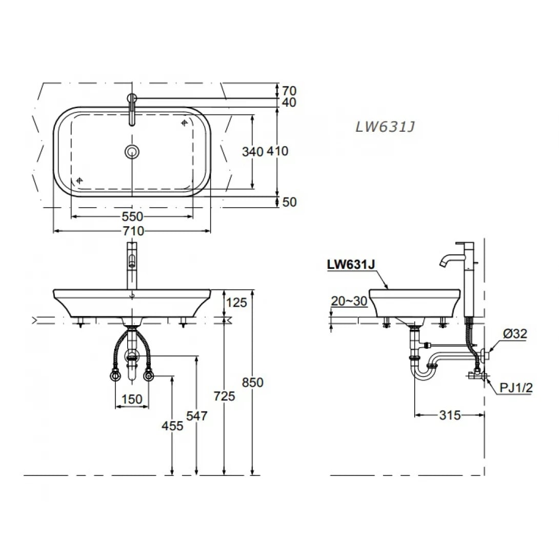 Ảnh Chậu rửa đặt bàn TOTO LW631JW/F 2