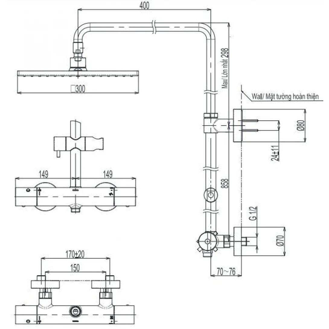Ảnh Sen tắm cây TOTO TBW08406A 2