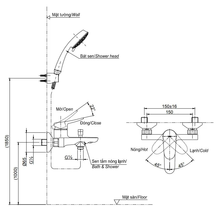 Ảnh Sen tắm nóng lạnh TOTO TBS04302V/TBW02005V 2