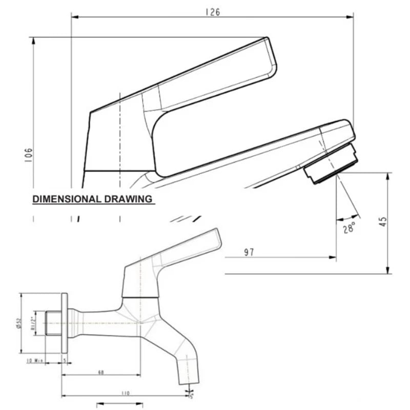 Ảnh Vòi nước gắn tường American Standard WF-T602 2