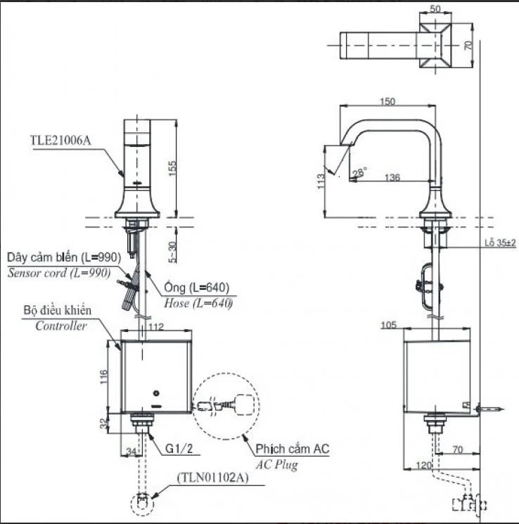 Ảnh Vòi chậu cảm ứng TOTO TLE21006A 2