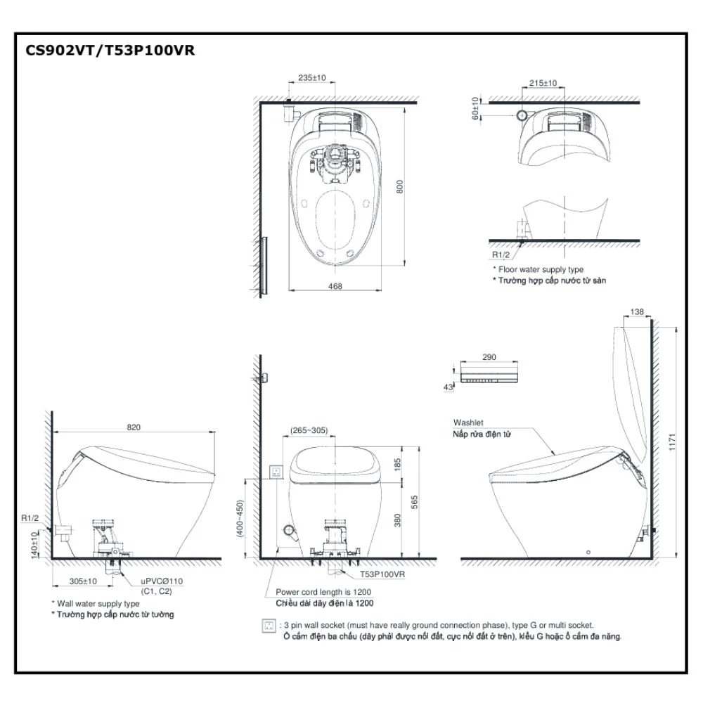 Ảnh Bồn cầu thông minh TOTO CS902VT/T53P100VR 2
