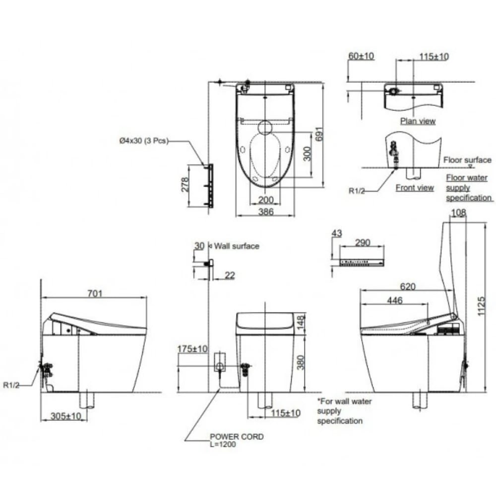 Ảnh Bồn cầu thông minh TOTO CS989VT/TCF9768WZ/T53P100VR 2