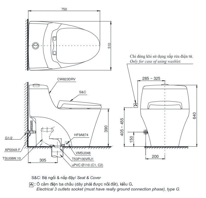Ảnh Bồn cầu điện tử TOTO MS823DRW11 2