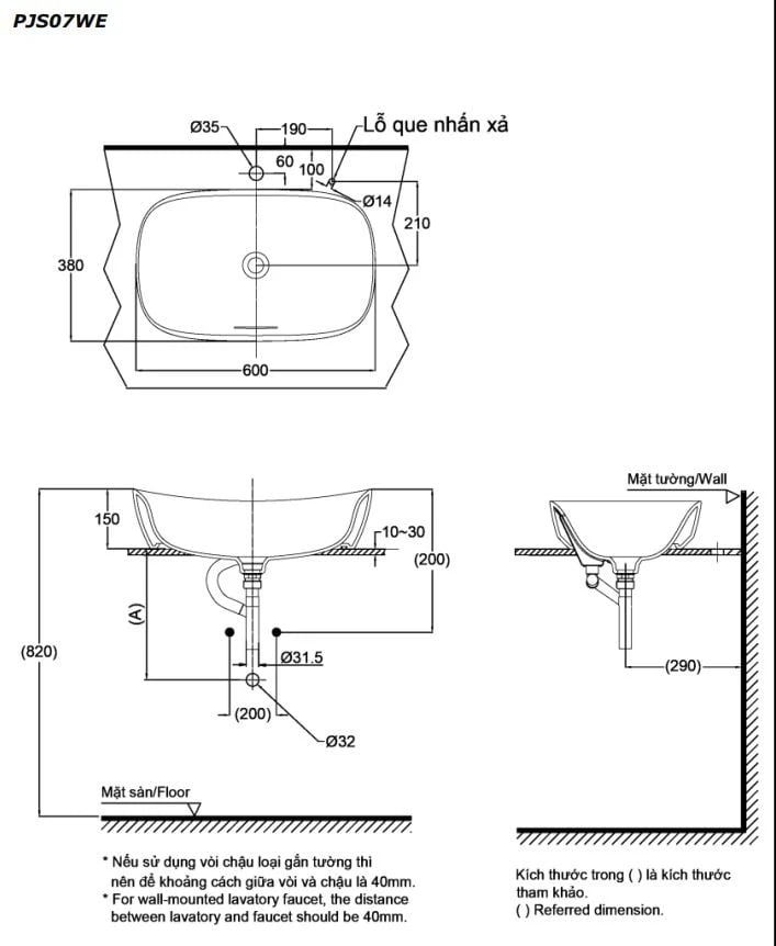 Ảnh Chậu rửa đặt bàn TOTO PJS07WE 2