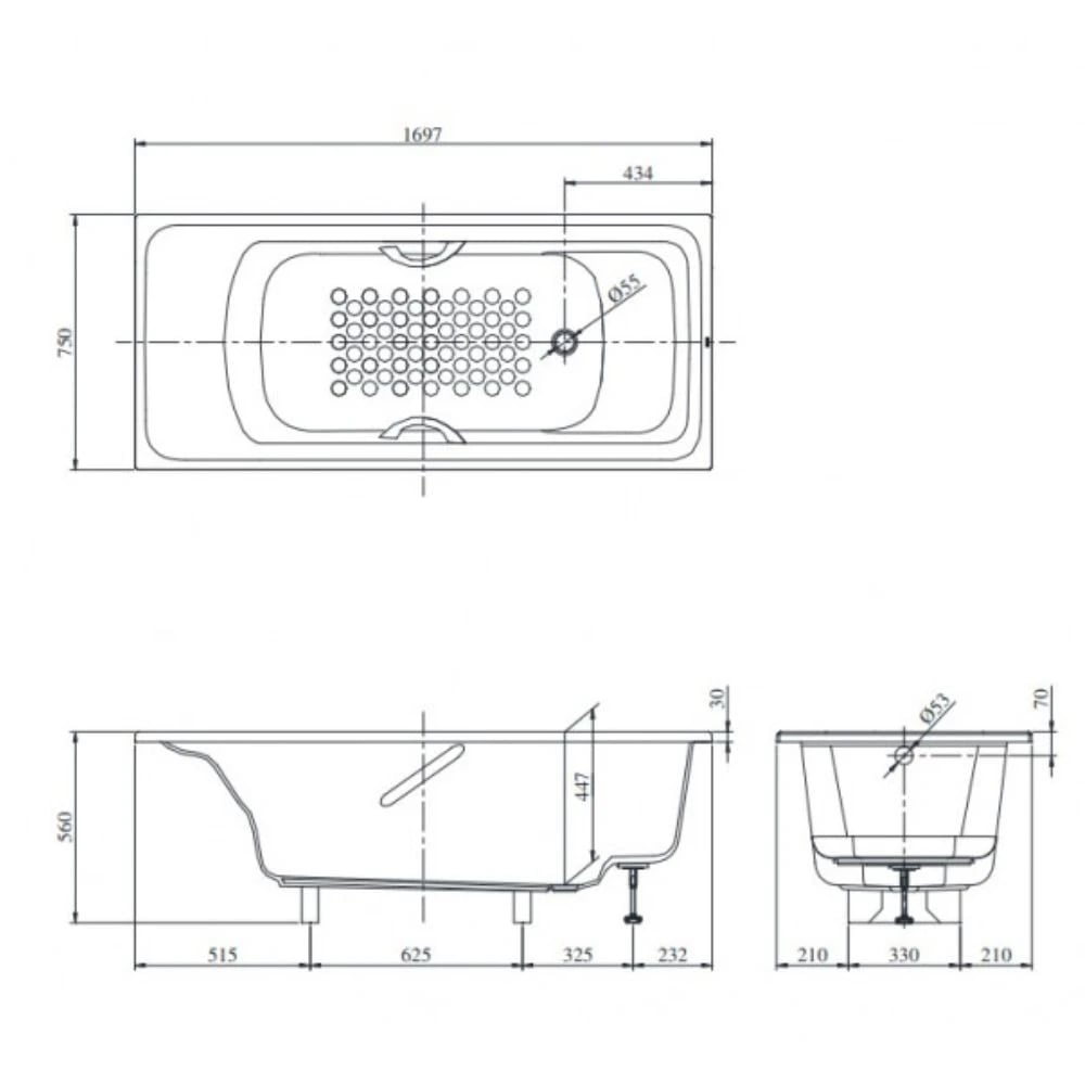 Ảnh Bồn tắm Ngọc Trai TOTO PPY1780HPE/DB505R-3B/TVBF412 2