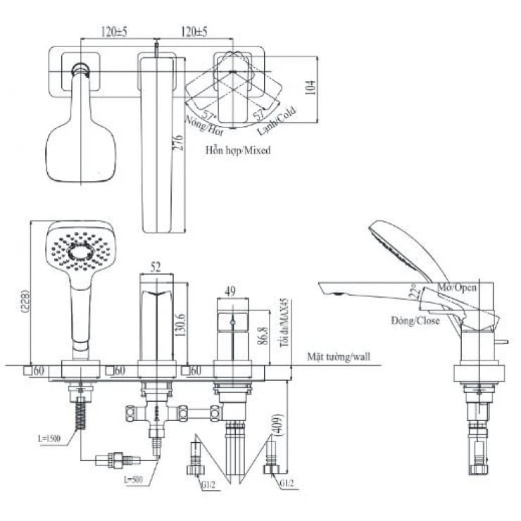 Ảnh Vòi xả bồn nóng lạnh TOTO TBG07305AA 2