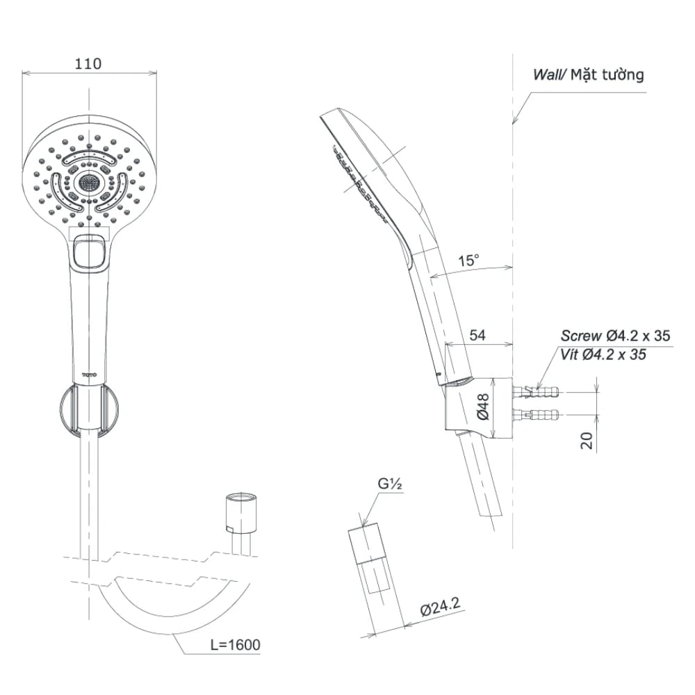 Ảnh Sen tắm nóng lạnh TOTO TBG01302VA/TBW01035V 3