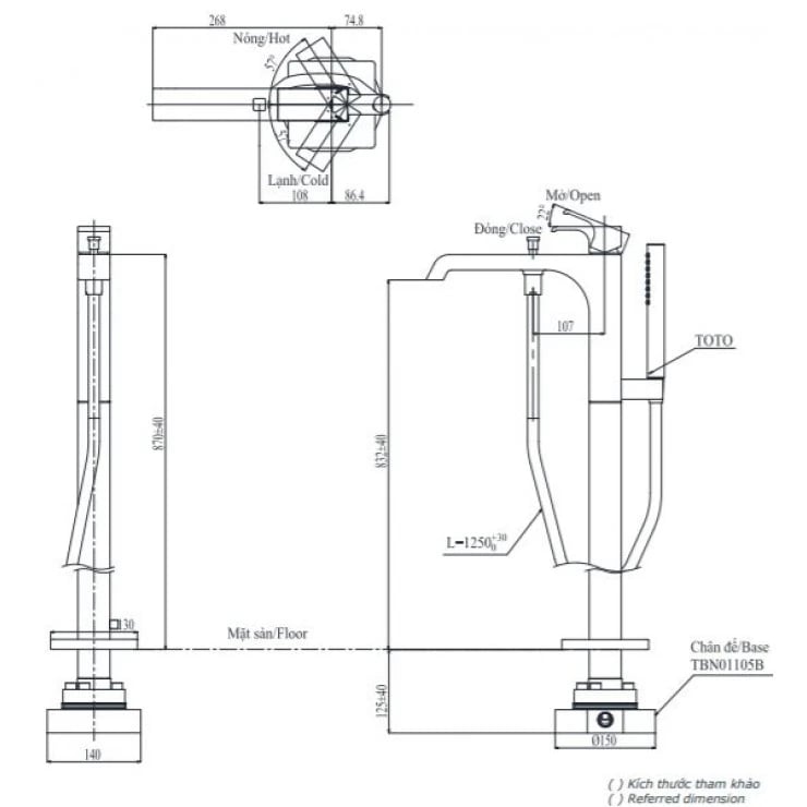 Ảnh Vòi sen bồn tắm TOTO TBG08306AA/TBN01105B 2