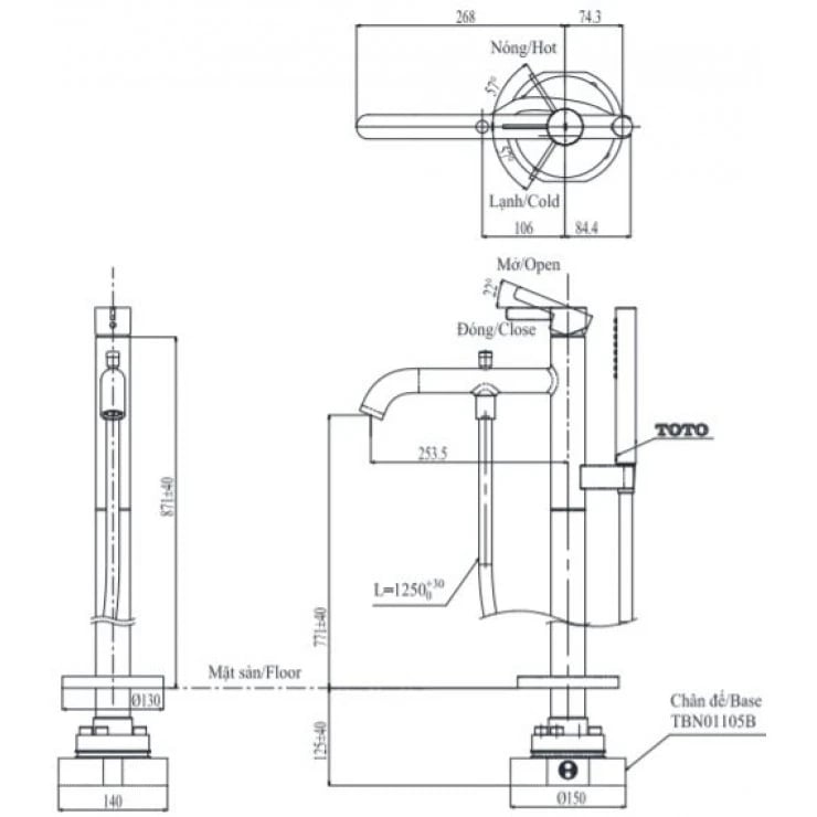 Ảnh Vòi sen bồn tắm TOTO TBG11306AA/TBN01105B 2