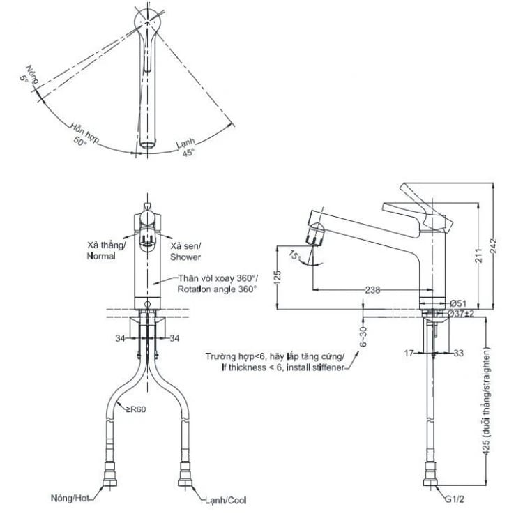 Ảnh Vòi rửa bát TOTO TKS05303J 2