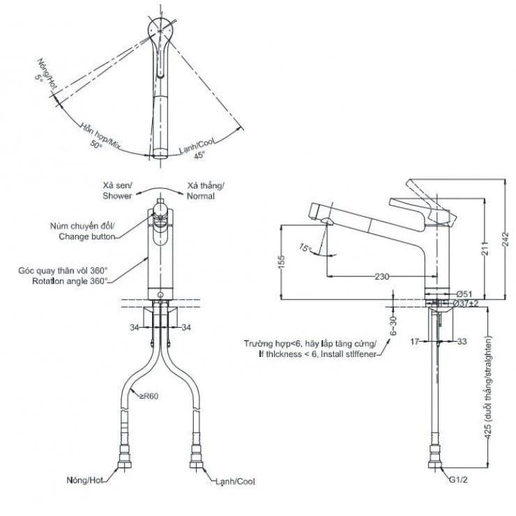Ảnh Vòi rửa bát TOTO TKS05304J 2