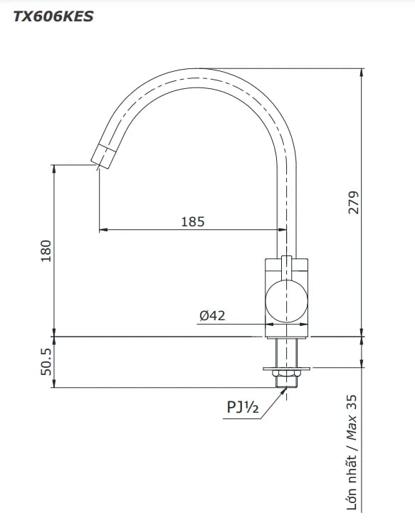 Ảnh Vòi rửa bát TOTO TX606KES 2