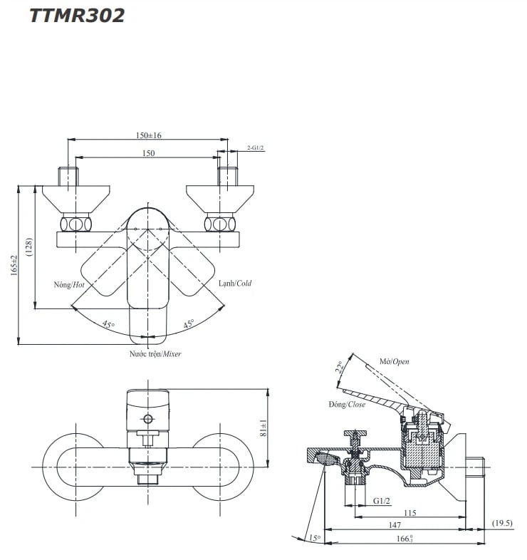 Ảnh Sen tắm nóng lạnh TOTO TTMR302V/TBW07012A 2