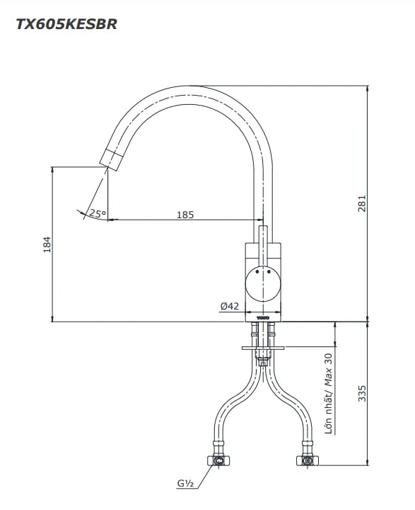 Ảnh Vòi rửa bát TOTO TX605KESBR 2