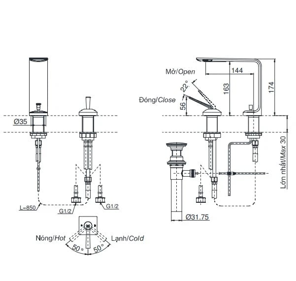 Ảnh Vòi chậu TOTO TLP02304B 2