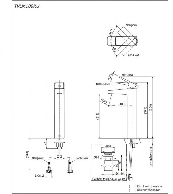 Ảnh Vòi chậu TOTO TVLM109RU 2
