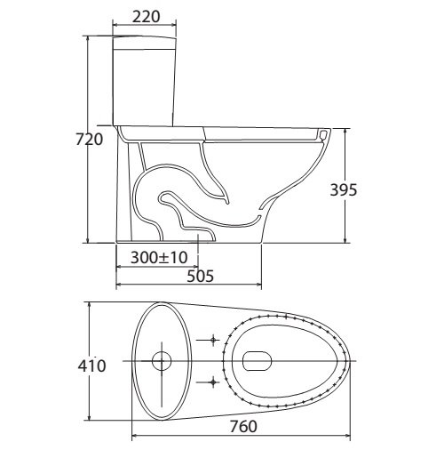 Ảnh Bồn cầu Viglacera V37 (V37M) 2