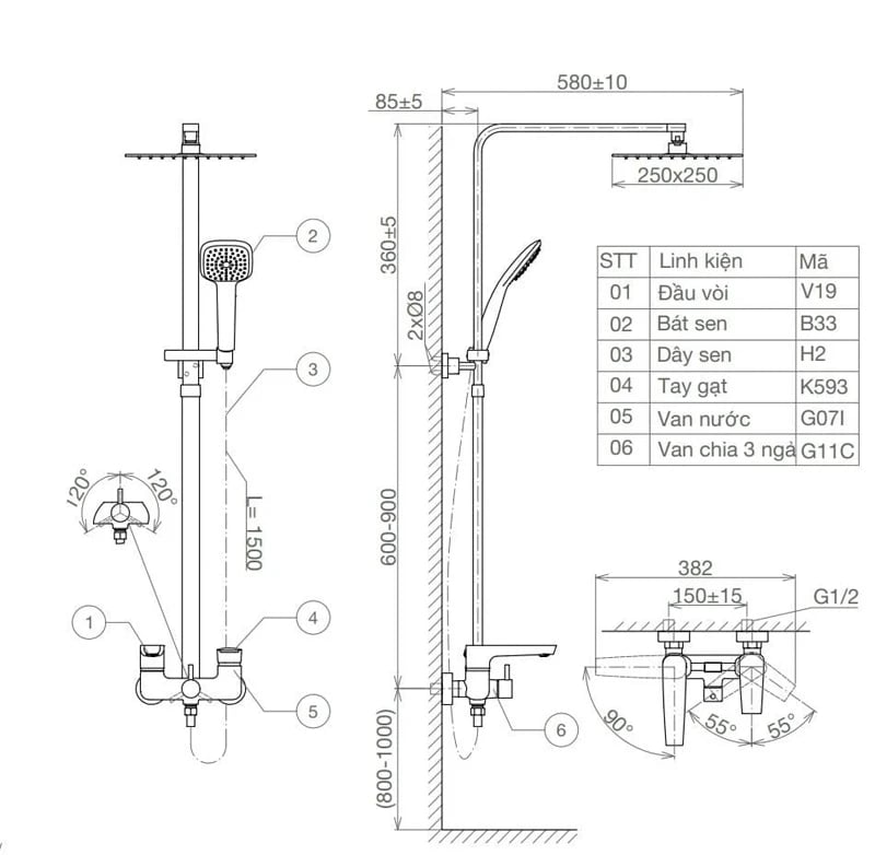 Ảnh Sen tắm cây Sanfi SF593 3