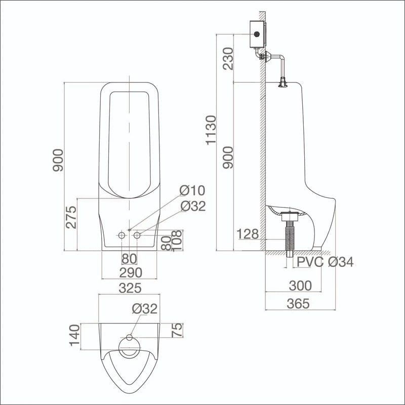 Ảnh Bồn tiểu nam Viglacera BS604 3
