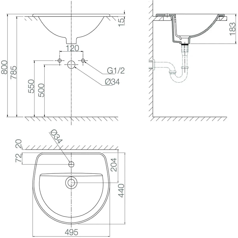 Ảnh Chậu rửa đặt bàn Viglacera CD12 2