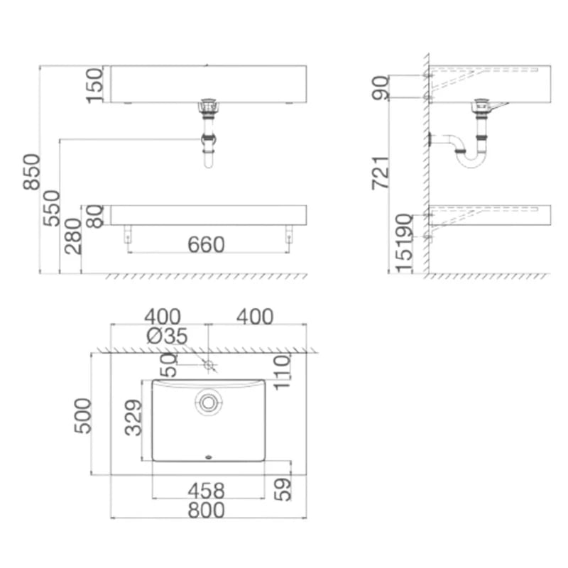 Ảnh Chậu bàn đá 2 tầng Viglacera NY51-9GP01 6
