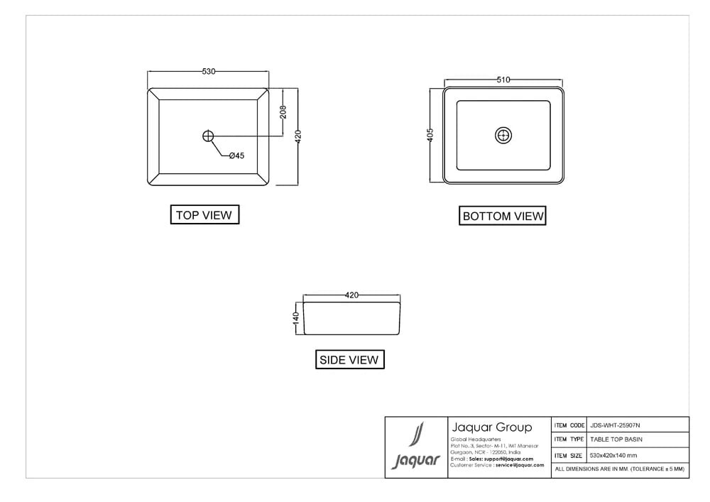 Ảnh Chậu rửa dương bàn Jaquar JDS-BLM-25907N 2