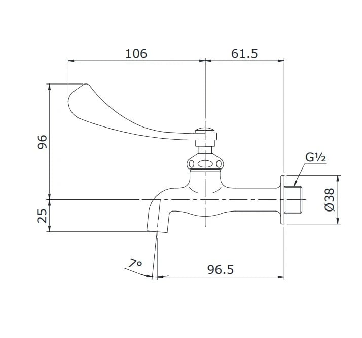 Ảnh Vòi chậu gắn tường TOTO T23BQ13N 2