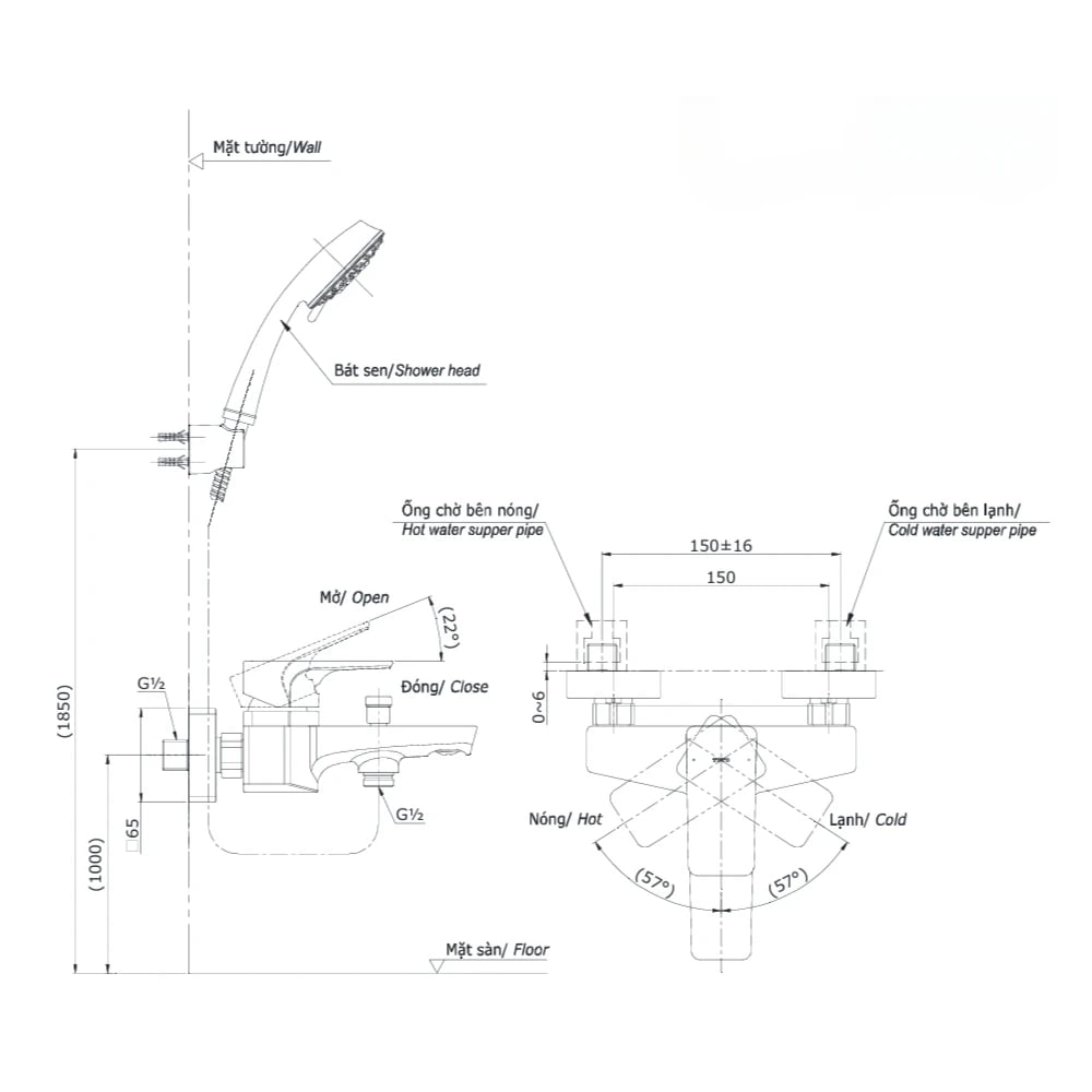 Ảnh Sen tắm nhiệt độ TOTO TBG07302VA /TBW02005V 2
