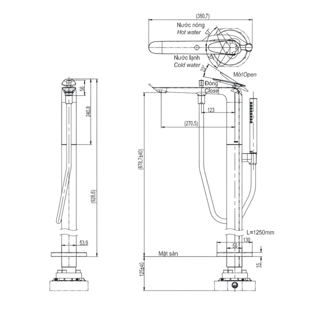 Ảnh Vòi xả bồn nóng lạnh TOTO TBP03301AA 2