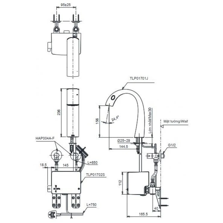 Ảnh Vòi cảm ứng nhiệt độ TOTO TLP01701J/TLP01702S 2