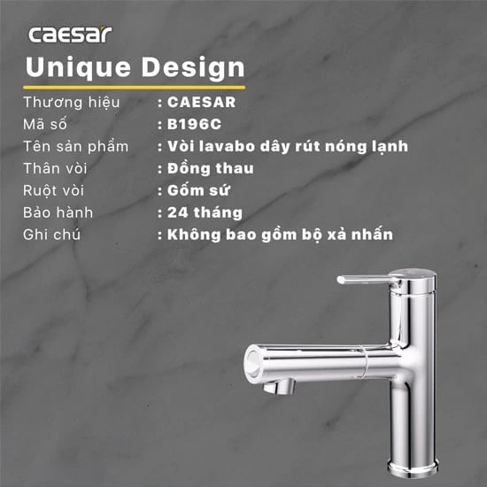 Ảnh Vòi chậu nóng lạnh Caesar B196C 2