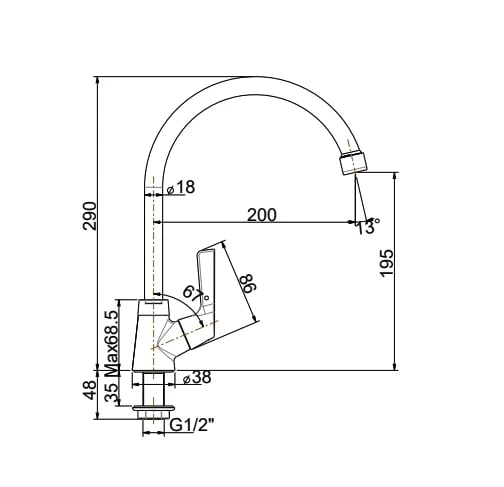 Ảnh Vòi rửa bát American Standard WF-T606 2