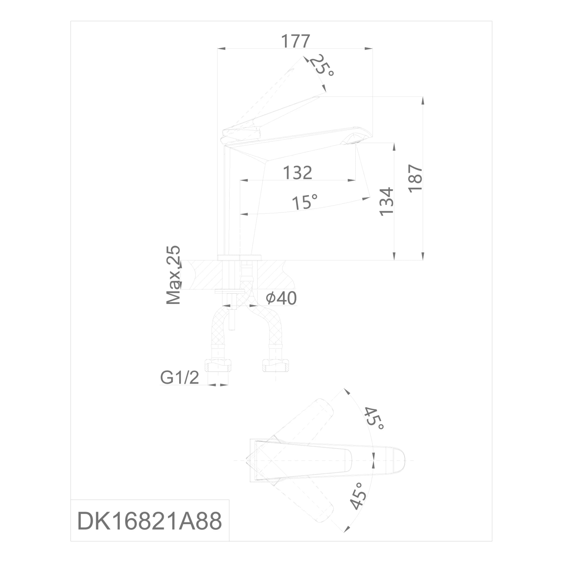 Ảnh Vòi chậu nóng lạnh D&K DK16821A88 2