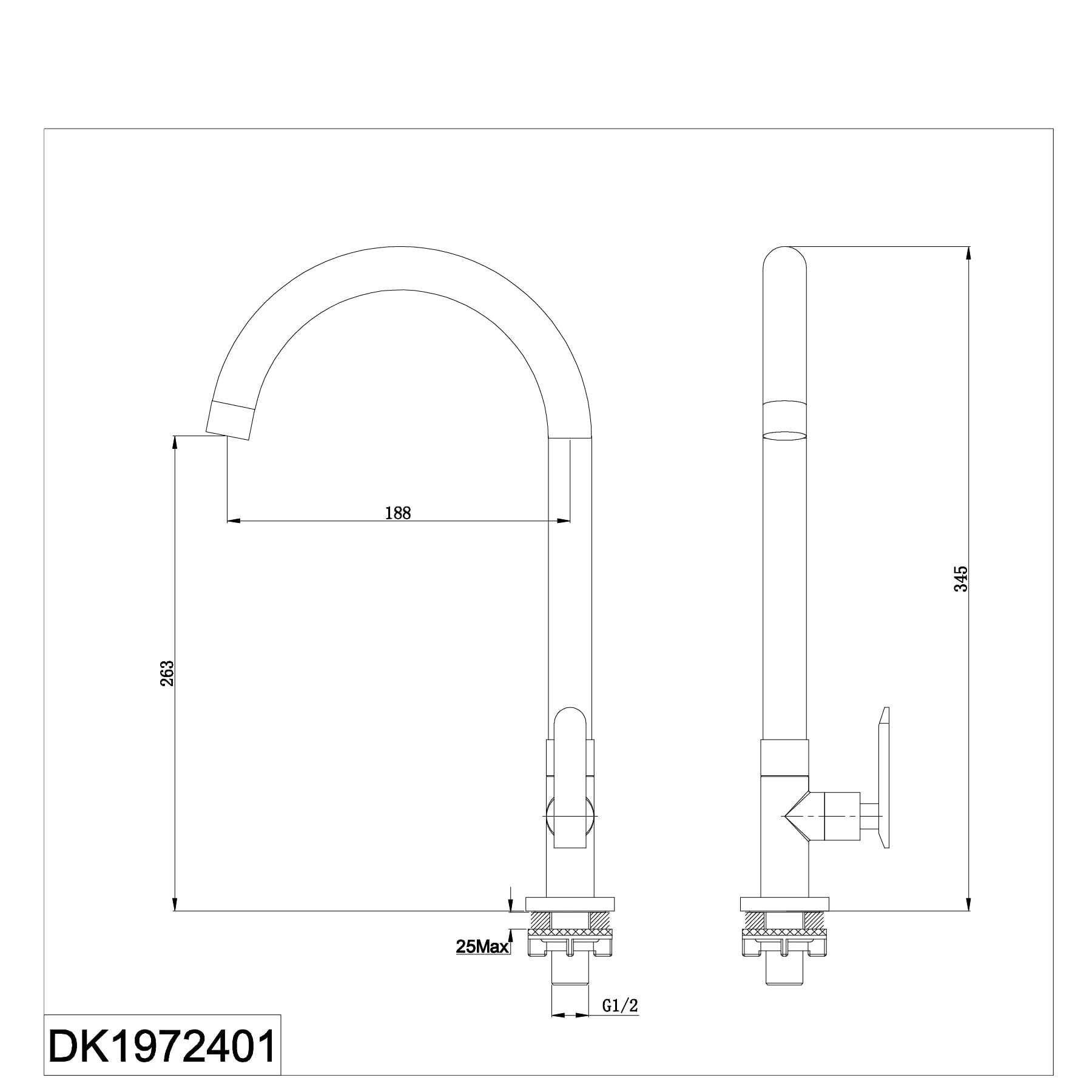 Ảnh Vòi rửa bát nóng lạnh D&K DK1972401 2