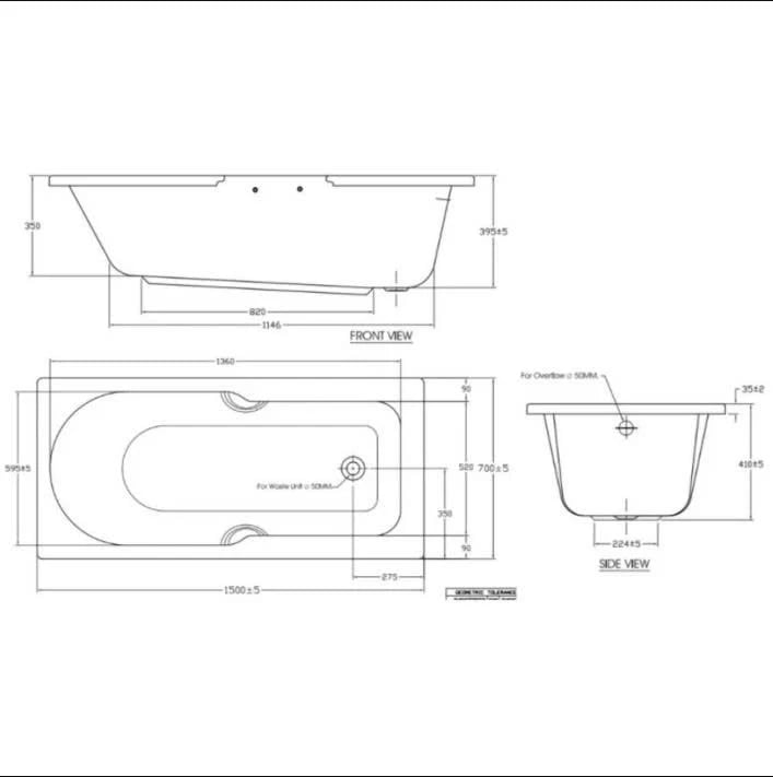 Ảnh Bồn tắm American Standard 7140-WT hình chữ nhật 2