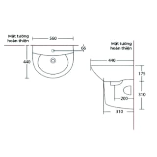 Ảnh Chậu rửa chân lửng Cotto C000606OS/C400000OS 2