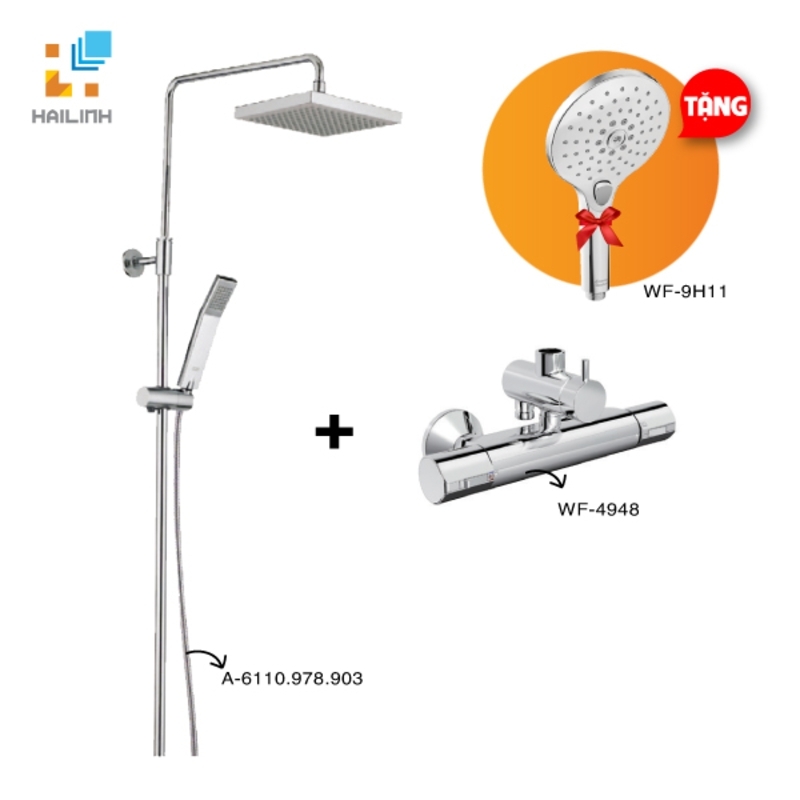 Sen tắm cây điều nhiệt American Standard A-6110.978.903 + WF-4948