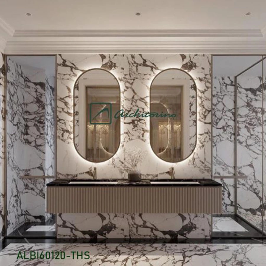 Gương nhà tắm khung inox mạ PVD tích hợp sấy hơi nước Architorino – ALI60120-THS