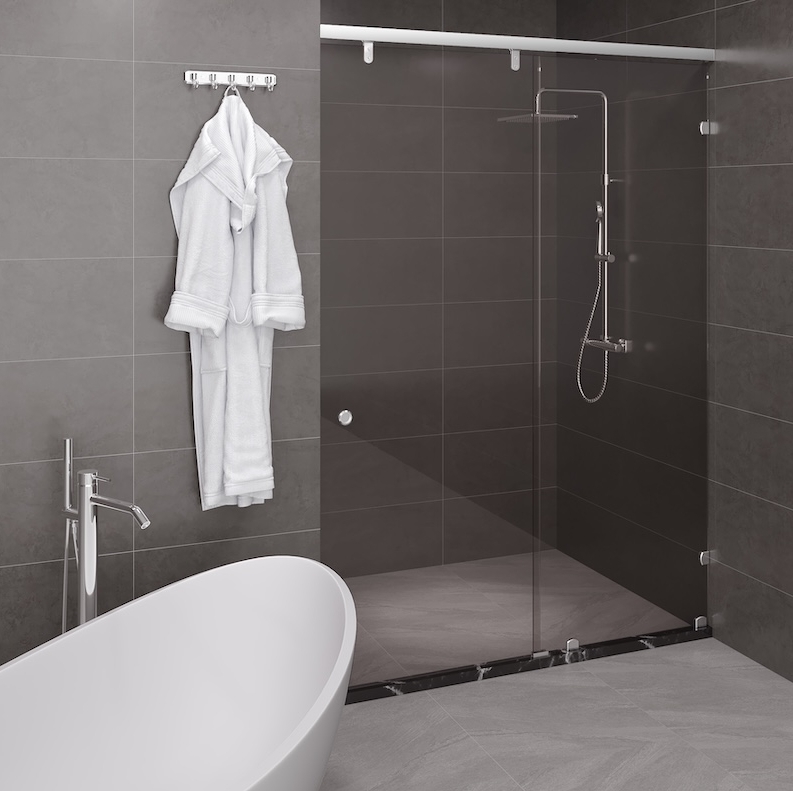 Vách kính nhà tắm màu Crom Belli BLP-1x2XCV2