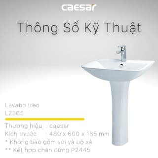 Ảnh Chậu rửa treo tường Caesar L2365+P2445 2