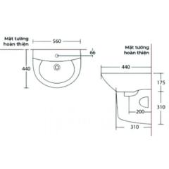 Ảnh Chậu rửa treo tường Cotto C000606OS 2