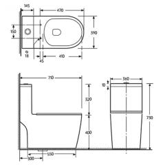 Ảnh Bồn cầu 1 khối Cotto C1000023OS WH 2