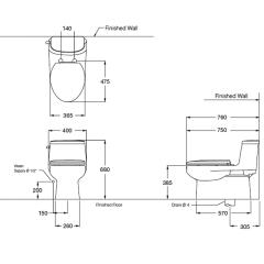 Ảnh Bồn cầu 1 khối COTTO C1141 2