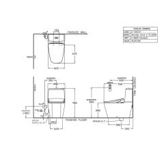 Ảnh Bồn cầu nắp điện tử Cotto C135127(CV9) 3
